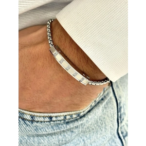 Ferro Silver Steel Mens Bracelet FRJ10004A-A