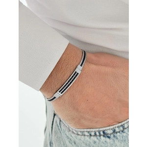 Siyah ve Gümüş Çelik Erkek Bileklik FRJ10186A-J 2 Yıl Garantili Hediye Paketli