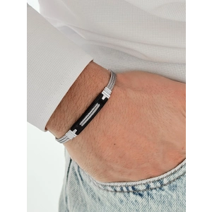 Siyah ve Gümüş Çelik Erkek Bileklik FRJ10183A-J 2 Yıl Garantili Hediye Paketli