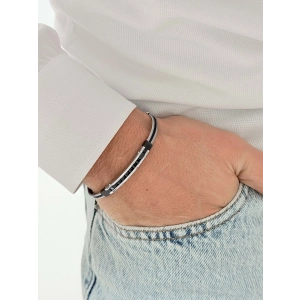 Siyah ve Gümüş Çelik Erkek Bileklik FRJ10187A-J 2 Yıl Garantili Hediye Paketli