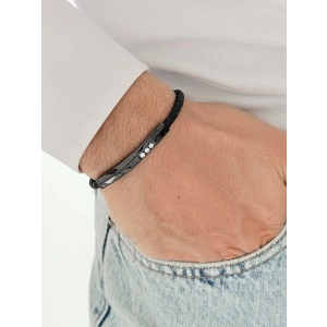 Siyah Çelik Deri Erkek Bileklik FRJ10190B-G 2 Yıl Garantili Hediye Paketli