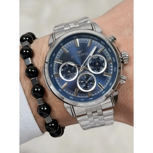 Ferro Gümüş Çelik Kordon Erkek Kol Saati FM11375A-A3 Fonksiyonları Aktif Su Geçirmez Bileklik Hediye