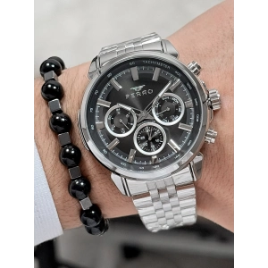 Ferro Gümüş Çelik Kordon Erkek Kol Saati FM11375A-A2 Fonksiyonları Aktif 3ATM Su Geçirmez