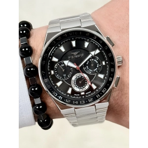 Ferro Gümüş Çelik Kordon Erkek Kol Saati FM11594A-A2 Fonksiyonları Aktif 3 ATM Su Geçirmez