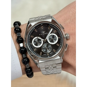 Ferro Gümüş Çelik Kordon Erkek Kol Saati FM11755A-A2 Fonksiyonları Aktif 3 ATM Su Geçirmez