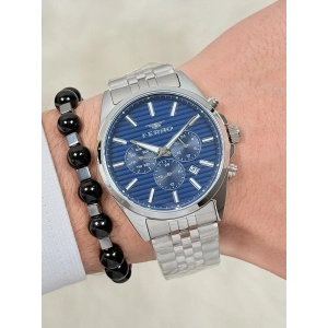 Ferro Gümüş Çelik Kordon Erkek Kol Saati FM11780A-A3 Tüm Fonksiyonları Aktif 3 ATM Su Geçirmez