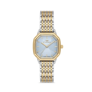 Ferro Sarı ve Gümüş Çelik Kordon Kadın Kol Saati FL21766A-D3 3ATM Su Geçirmez 2 Yıl Garantili