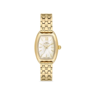 Ferro Sarı Çelik Kordon Kadın Kol Saati FL21769A-B4 3ATM Su Geçirmez 2 Yıl Garantili HediyePaketli