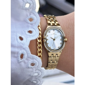 Ferro Sarı Çelik Kordon Kadın Kol Saati FL21645A-B 3 ATM Su Geçirmez 2 Yıl Garantili Hediye Paketli