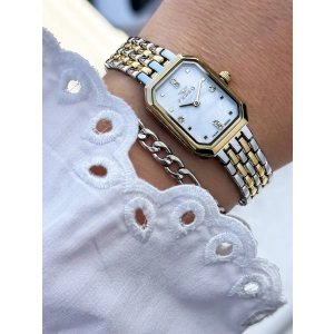 Ferro Sarı ve Gümüş Çelik Kordon Kadın Kol Saati FL21752A-D 3ATM Su Geçirmez 2 Yıl Garantili