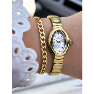 Ferro Sarı Çelik Kordon Kadın Kol Saati FL43034A-B 3ATM Su Geçirmez 2 Yıl Garantili HediyePaketli