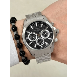 Ferro Gümüş Çelik Kordon Erkek Kol Saati FM40158A-A2 Tüm Fonksiyonlar Aktif 3 ATM Su Geçirmez