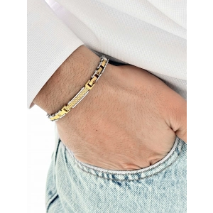 Gümüş ve Sarı Çelik Erkek Bileklik FRJ10123A-D 2 Yıl Garantili Hediye Paketli