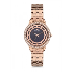 Ferro Rose Çelik Kordon Kadın Kol Saati F61563-606-C2 3ATM Su Geçirmez 2 Yıl Garantili HediyePaketli