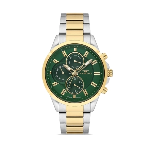 Ferro Sarı ve Gümüş Çelik Kordon Erkek Kol Saati FM11533A-D6 Fonksiyonları Aktif 3ATM Su Geçirmez