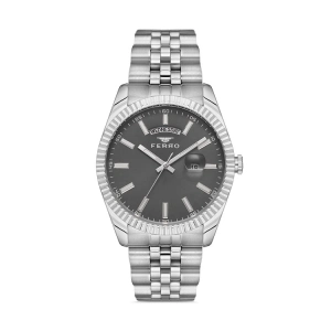 Ferro Gümüş Çelik Kordon Erkek Kol Saati F11247A-A4 3 ATM Su Geçirmez 2 Yıl Garantili Hediye Paketli