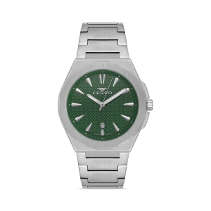 Ferro Gümüş Çelik Kordon Erkek Kol Saati F11498AWT-A6 3ATM Su Geçirmez 2 Yıl Garantili HediyePaketli