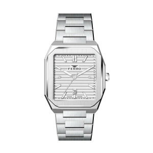 Ferro Gümüş Çelik Kordon Erkek Kol Saati F11653AWT-A 3ATM Su Geçirmez 2 Yıl Garantili HediyePaketli