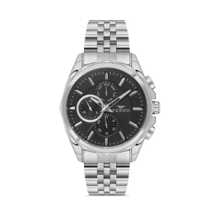 Ferro Gümüş Çelik Kordon Erkek Kol Saati FM11391A-A2 Fonksiyonları Aktif 3ATM Su Geçirmez