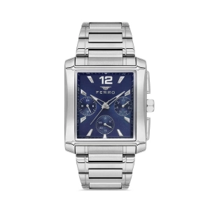 Ferro Gümüş Çelik Kordon Erkek Kol Saati FM11465AWT-A3 Fonksiyonları Aktif 3ATM Su Geçirmez