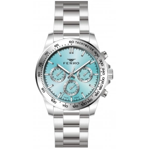 Ferro Gümüş Çelik Kordon Erkek Kol Saati FM11468AWT-A15 Fonksiyonları Aktif 3ATM Su Geçirmez