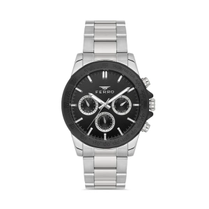 Ferro Gümüş Çelik Kordon Erkek Kol Saati FM11468AWT-J2 Fonksiyonları Aktif 3ATM Su Geçirmez