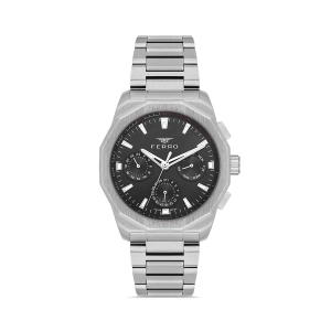 Ferro Gümüş Çelik Kordon Erkek Kol Saati FM11520AWT-J2 Fonksiyonları Aktif 3ATM Su Geçirmez
