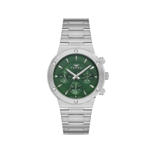 Ferro Gümüş Çelik Kordon Erkek Kol Saati FM11521AWT-A6 Fonksiyonları Aktif 3ATM Su Geçirmez