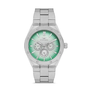 Ferro Gümüş Çelik Kordon Erkek Kol Saati FM11537AWT-A6 Fonksiyonları Aktif 3ATM Su Geçirmez