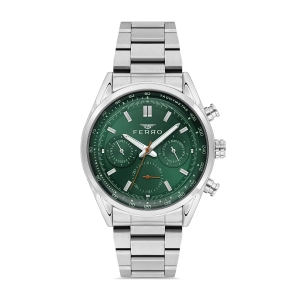 Ferro Gümüş Çelik Kordon Erkek Kol Saati FM11588AWT-A6 Fonksiyonları Aktif 3 ATM Su Geçirmez