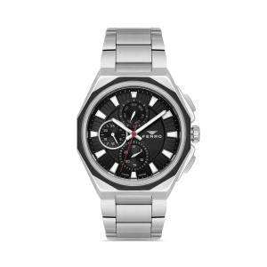 Ferro Gümüş Çelik Kordon Erkek Kol Saati FM11590AWT-J2 Fonksiyonları Aktif 3 ATM Su Geçirmez