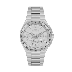 Ferro Gümüş Çelik Kordon Erkek Kol Saati FM11650A-A Fonksiyonları Aktif 3 ATM Su Geçirmez