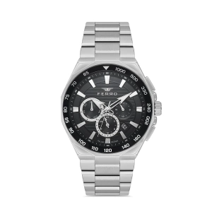 Ferro Gümüş Çelik Kordon Erkek Kol Saati FM11650A-A2 Fonksiyonları Aktif 3 ATM Su Geçirmez