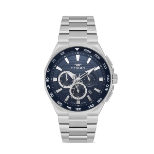 Ferro Gümüş Çelik Kordon Erkek Kol Saati FM11650A-A3 Fonksiyonları Aktif 3 ATM Su Geçirmez