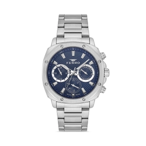 Ferro Gümüş Çelik Kordon Erkek Kol Saati FM11652A-A3 Fonksiyonları Aktif 3 ATM Su Geçirmez