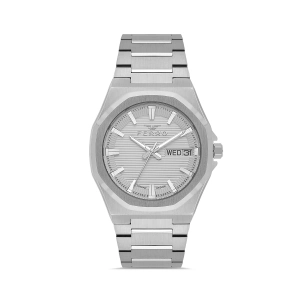 Ferro Gümüş Çelik Kordon Erkek Kol Saati FM40136A-A Tüm Fonksiyonlar Aktif 3 ATM Su Geçirmez