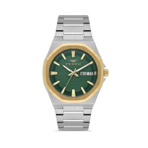 Ferro Gümüş Çelik Kordon Erkek Kol Saati FM40136A-D6 Tüm Fonksiyonlar Aktif 3 ATM Su Geçirmez