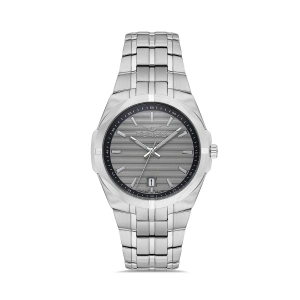 Ferro Gümüş Çelik Kordon Erkek Kol Saati FM40143A-A4 Tüm Fonksiyonlar Aktif 3 ATM Su Geçirmez