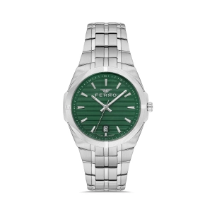 Ferro Gümüş Çelik Kordon Erkek Kol Saati FM40143A-A6 Tüm Fonksiyonlar Aktif 3 ATM Su Geçirmez