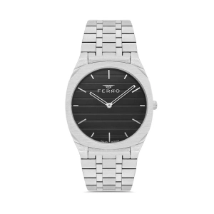 Ferro Gümüş Çelik Kordon Erkek Kol Saati FM43004A-A2 Tüm Fonksiyonlar Aktif 3 ATM Su Geçirmez