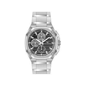 Ferro Gümüş Çelik Kordon Erkek Kol Saati FM43038A-A4 Tüm Fonksiyonlar Aktif 3ATM Su Geçirmez