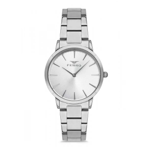 Ferro Gümüş Çelik Kordon Kadın Kol Saati F1928A-1025-A