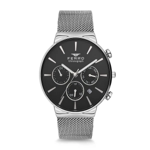 Ferro Silver Mesh Strap Mens Wristwatch FM1697C-A2
