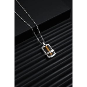 Ferro Gümüş ve Kahverengi Çelik Erkek Takı FRJ10051-A4