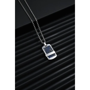 Ferro Gümüş ve Lacivert Çelik Erkek Takı FRJ10051-A3