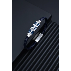 Ferro Gümüş ve Lacivert Çelik Erkek Takı FRJ10059-L