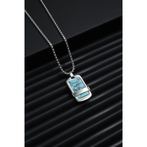 Ferro Gümüş ve Mavi Çelik Erkek Takı FRJ10051-A15