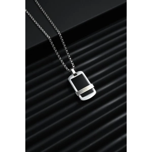 Ferro Gümüş ve Siyah Çelik Erkek Takı FRJ10051-A2