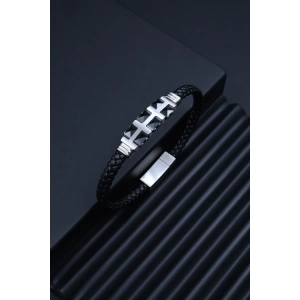 Ferro Gümüş ve Siyah Çelik Erkek Takı FRJ10059-J