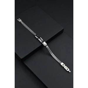 Ferro Gümüş ve Siyah Çelik Erkek Takı FRJ10062-J